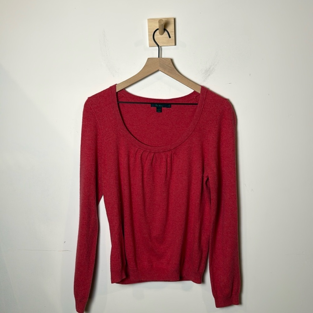 Boden Women’s Gathered Scoop Neck Sweater Cotton Blend in Red Copper size 14